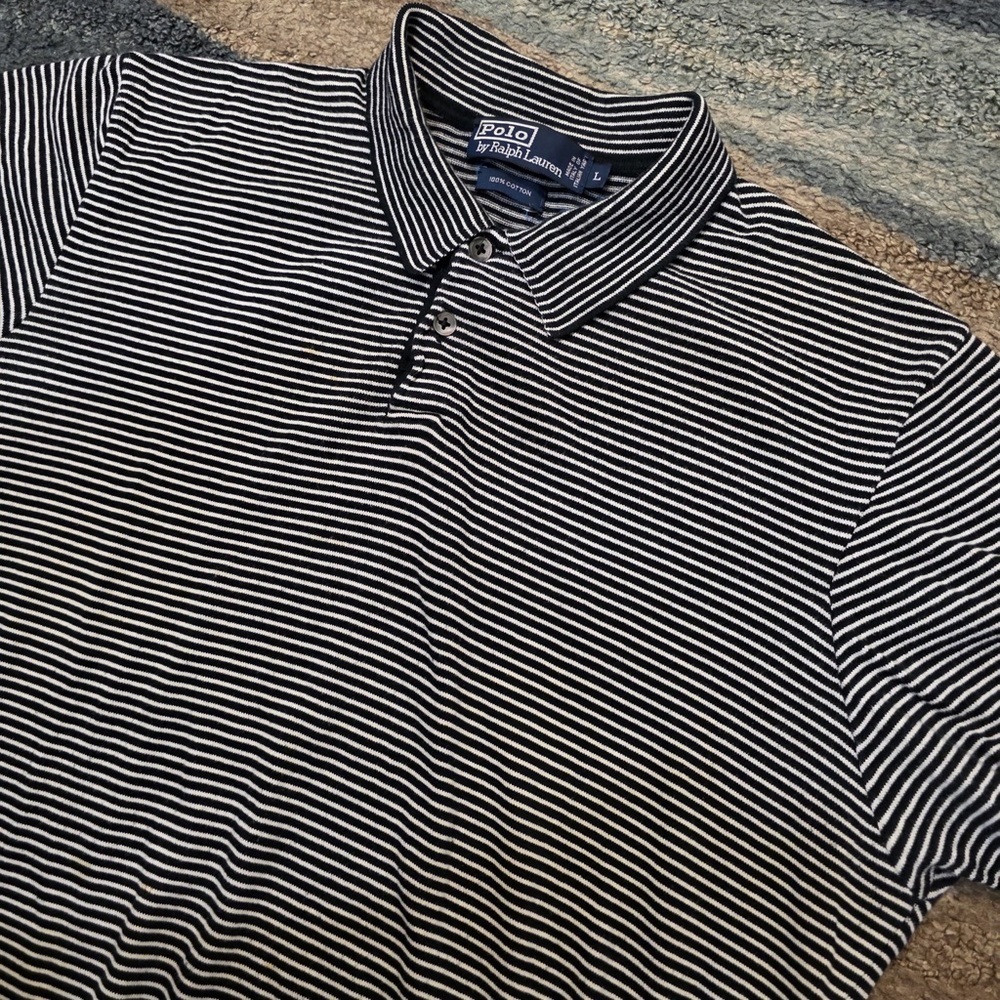Real Vintage Ralph Lauren Made In Italy Of Italian Yarn Cotton Polo Size L